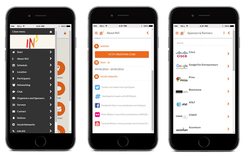 IN3, app para eventos