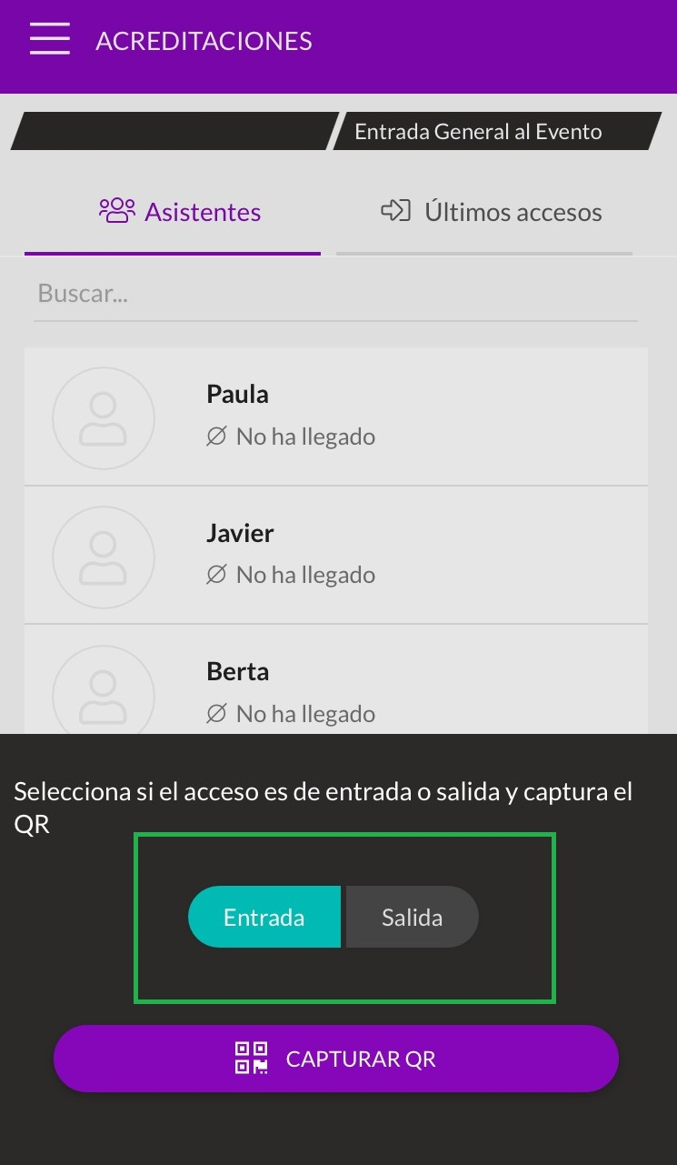 acreditaciones check in app