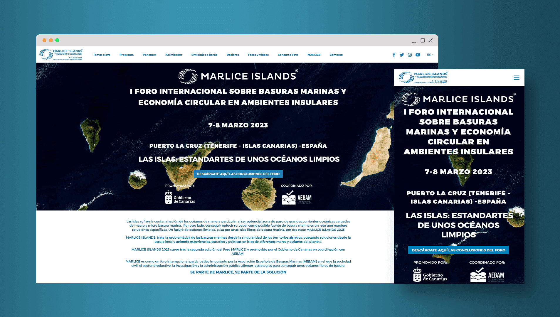 Pgina web de Evento Marlice Islands 2023