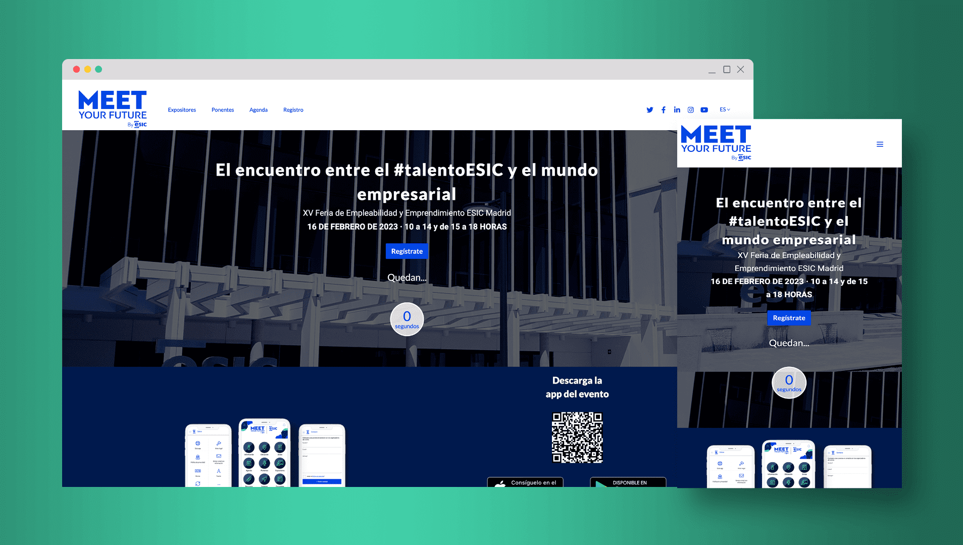 Pgina web para eventos Meet Your Future